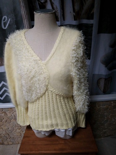 Splendide pull angora - pull, jaune
