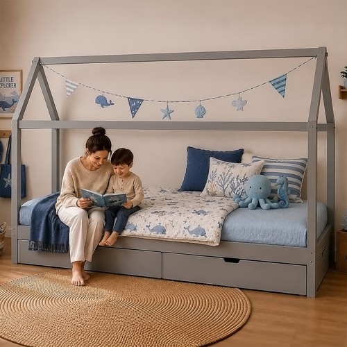 Lit enfant 90x200 maison - d'enfant,