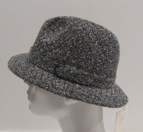 Chapeau homme noir gris tissu - chapeau,