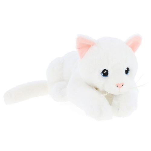 Peluche chat blanc eco - blanc,