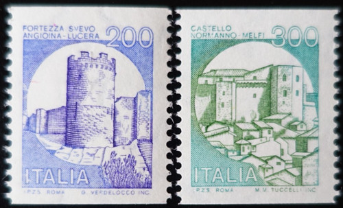 Timbres italie châteaux - timbres,