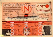 1960 DOCUMENT (ref CG 16) BATEAU PAQUEBOT LE NAPOLéON FRANCE CORSE par TAVARD