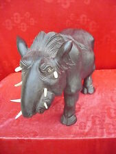 Très vieux ,Grand Chiffre en Bois,Cochon,Sanglier,Phacochère,Bois Franc,48cm