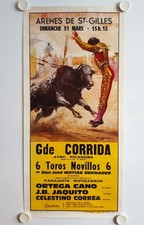 Affiche Corrida Arènes de ST GILLES '70 CANO - JACQUITO - CORREA