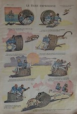 IMAGERIE QUANTIN PARIS SERIE  7  LE TIGRE EMPRISONNE DESSIN DE STEINLEN