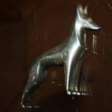 ANCIENNE MASCOTTE BOUCHON DE RADIATEUR Bronze argenté Art déco automobile