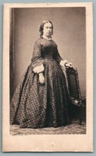 CDV 1860 Femme en Robe Second Empire. Photo Numa Blanc Paris. Victorian Fashion