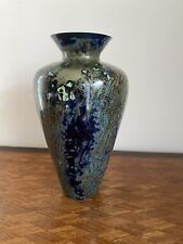 Vase Murano verre à Effet Irisé À L’antique Romain bleu Vert Or Vintage Design