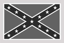 DRAPEAU SUDISTE NOIR ET BLANC STICKER REBEL BIKER GENERAL LEE AUTOCOLLANT SZ041