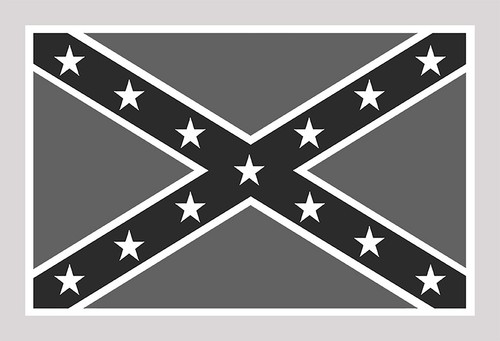 Drapeau sudiste noir - sudiste, blanc