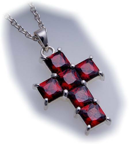 Pendentif croix grenat - croix,