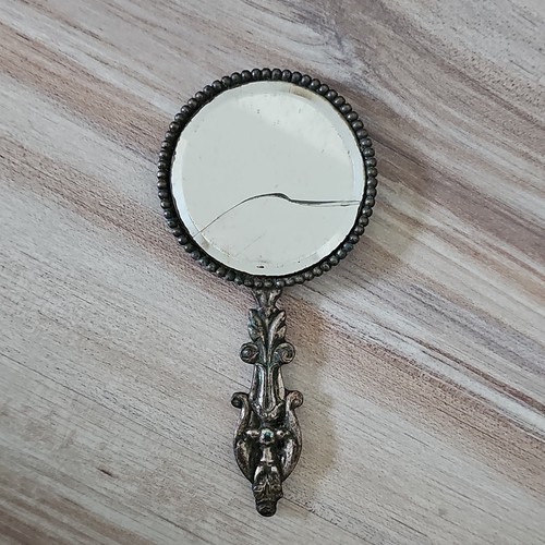 Miroir main rond métal - miroir,