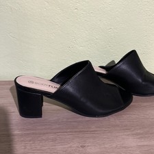 Chaussures Sabots Ouverts Talon Carré 38 Simili Cuir Noir Body Flirt