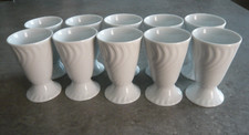 LOT 10 PETITS MAZAGRANS  PORCELAINE M. P. SAMIE - Haut: 10 cm Diam. Haut : 6cm