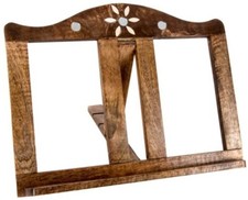 Lutrin support porte livre de cuisine déco Fleur en Bois - 41 cm