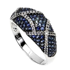 925 Bague en Argent Saphir