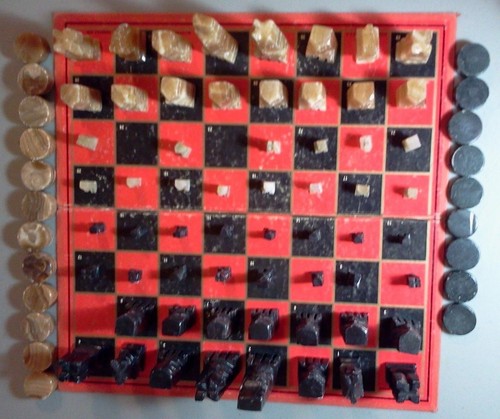 Chess set aztec mayan - chess, onyx