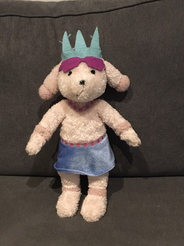 Peluche chien caniche rose - caniche,