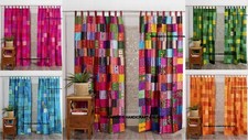 Sari indien patchwork rideaux - patchwork,