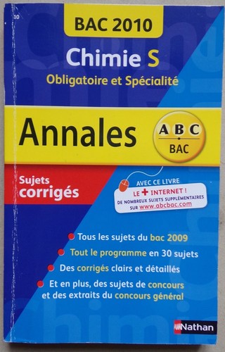 Abc bac annales chimie - §, s