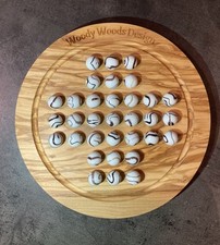 Jeu du Solitaire en olivier (artisanal, made in France, neuf)