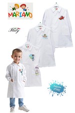 Tablier École Enfant Maternelle Blanc Brodé Made In Italy MARIANO