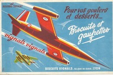 BUVARD collection BISCUITS VIGNALS GAUFRETTES LYON Année 50 Avion supersonique