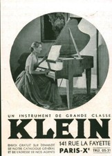 Publicité ancienne piano Klein 1952 issue de  magazine