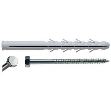 Cheville nylon longue avec vis - pour sabots de charpente - 12x200 mm - x20 G&B