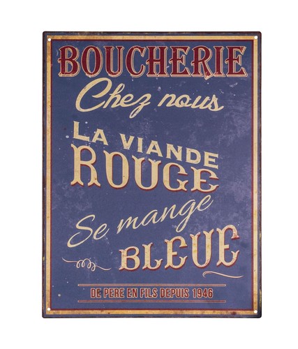 Plaque boucherie 25 - "boucherie", 25*33cm