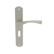 Poignées de porte d'intérieur sur plaque 195 mm Balard - nickelé mat - clé L CA