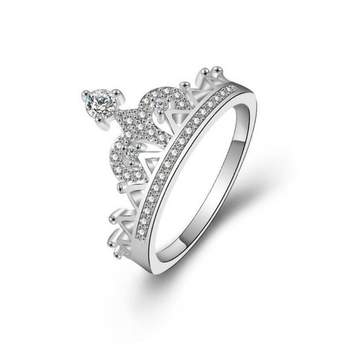 Pave silver royal crown - cz,