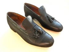 J M Weston Paire De Mocassins Taillé 8 E 42 En Cuir Noir, Pampilles 