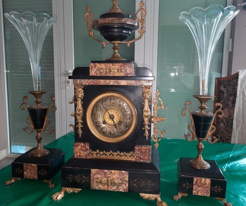 Garniture cheminée pendule - garniture, de
