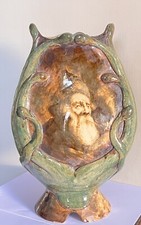 VASE GRES DE DALPAYRAT A LA GRENADE H 33 FIN XIXème ART NOUVEAU BOURG LA REINE