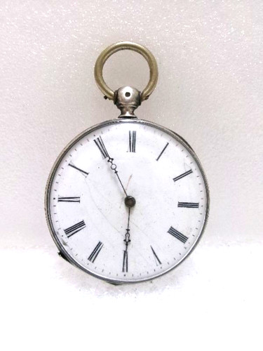 Antique silver key pocket - key,
