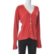 Cardigan Gudrun Sjoden femme manches longues T-shirt haut bouton XL rouge lin...