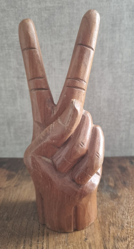 Sculpture main bois signe - sculpture,