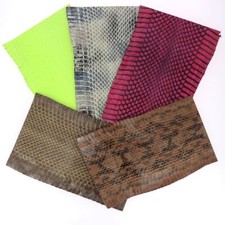 Lot SURPRISE de 5 morceaux de cuir de serpent Élaphe - COULEURS DIVERSES - Longu