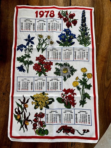 Vintage torchon calendrier - vintage,