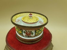 Porcelaine De Sévres encrier sur socle bronze 3 Plumes Largeur 11 cm 