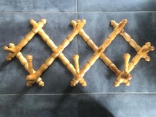 Porte-manteau accordéon pliable en bois clair vintage