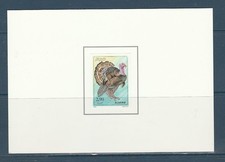 Algerie encart  faune animaux oiseau ferme dindon non dentelé  1990 num 988