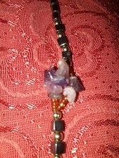 Collier Pierre Minérale Hematite Et Amethyste Et Tourmaline #4