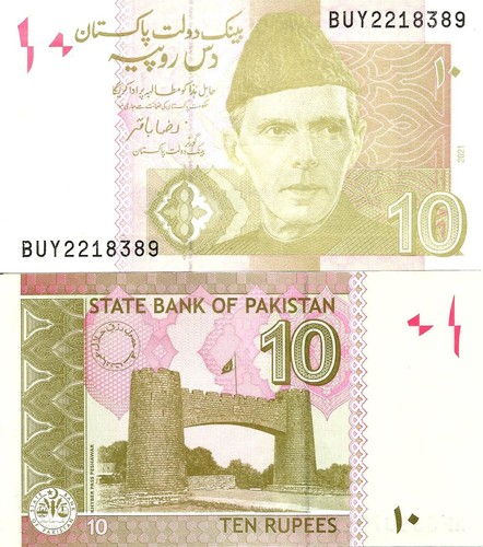 Pakistan rupees 2021 45p - 10,