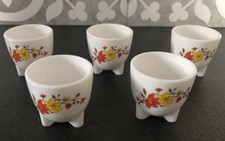 COQUETIER ARCOPAL FLEURI VINTAGE Tripode Orange Jaune