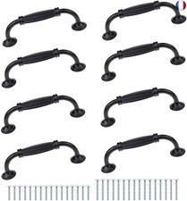 8pcs Poignee de Meuble Cuisine Noir 96mm Poignee Porte Cuisine en Alliage