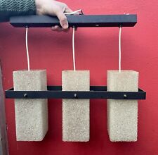 Grande Suspension 3 luminaire lampe vintage Années 60 1960 Perspex granité