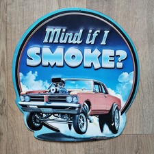 Plaque métal vintage Décorative - USA - Larry Grossman - Mind If I Smoke ?