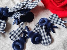 Lot  12 lapins bleu carreau